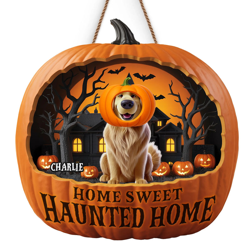 Custom Wood Sign - Personalized Halloween Birthday Gifts For Dog Cat Lovers, Dog Dad And Mom, Cat Owners - Spooky Vibes, Furry Tribe