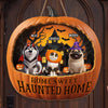 Custom Wood Sign - Personalized Halloween Birthday Gifts For Dog Cat Lovers, Dog Dad And Mom, Cat Owners - Spooky Vibes, Furry Tribe