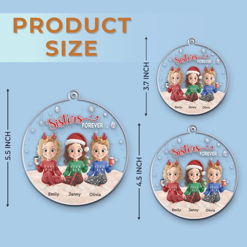 Custom Acrylic Ornament - Personalized Christmas Best Friend Birthday Gifts For Women, Besties, Sisters, BFF - Best Friends, Always And Forever