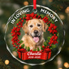 Custom Photo Circle Glass Ornament - Personalized Pet Christmas Memorial Sympathy Gifts For Dogs, Cats - Love You Beyond Time