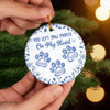 Custom Ceramic Ornament - Personalized Christmas Memorial Sympathy Gifts For Dogs, Cats - Paw Prints Etched In Love