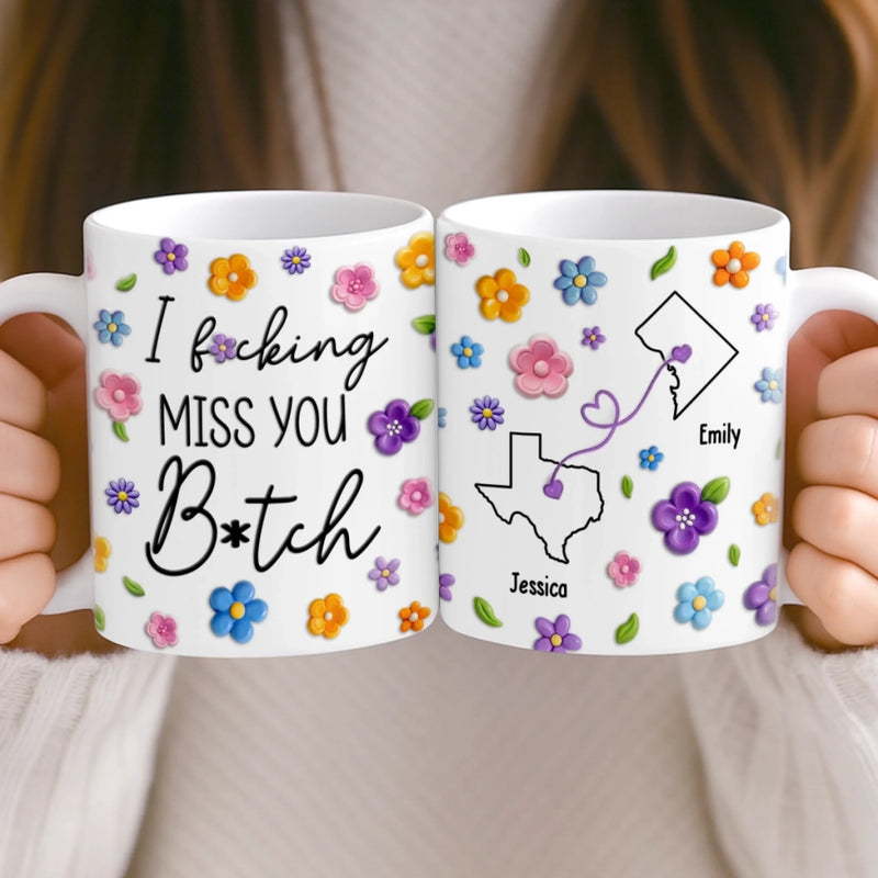 Custom Mug - Personalized Best Friend Birthday Gifts For Women, Besties, Sisters, BFF - No Miles Can Break Our Bond