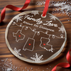 Custom Long Distance Circle Glass Ornament - Personalized Christmas Birthday Gifts For Mom, Dad, Kids - Across the Miles, Our Family Stays Strong