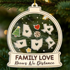 Custom Long Distance 3 Layers Shaker Ornament - Personalized Christmas Birthday Gifts For Mom, Dad, Kids - Hearts Across States