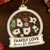 Custom Long Distance 3 Layers Shaker Ornament - Personalized Christmas Birthday Gifts For Mom, Dad, Kids - Hearts Across States