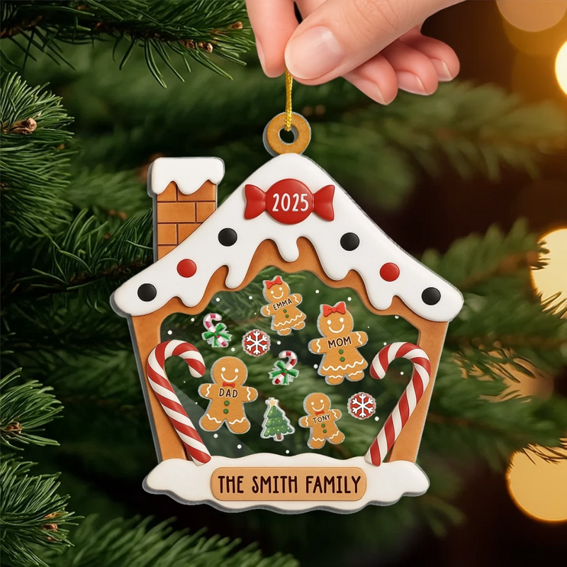 Custom 3 Layers Shaker Ornament - Personalized Christmas Birthday Gifts For Mom, Dad, Kids - Our Cozy Little Christmas Cottage