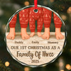 Custom Circle Glass Ornament - Personalized Christmas Birthday Gifts For Mom, Dad, Kids - Together We Shine