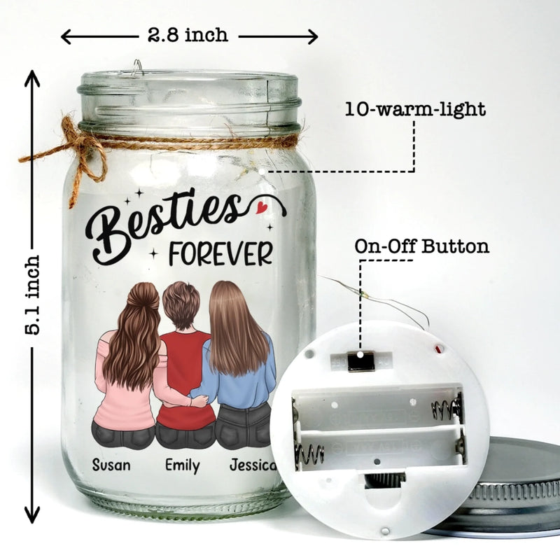 Custom Mason Jar Light - Personalized Christmas Best Friend Birthday Gifts For Women, Besties, Sisters, BFF - We Rock This World