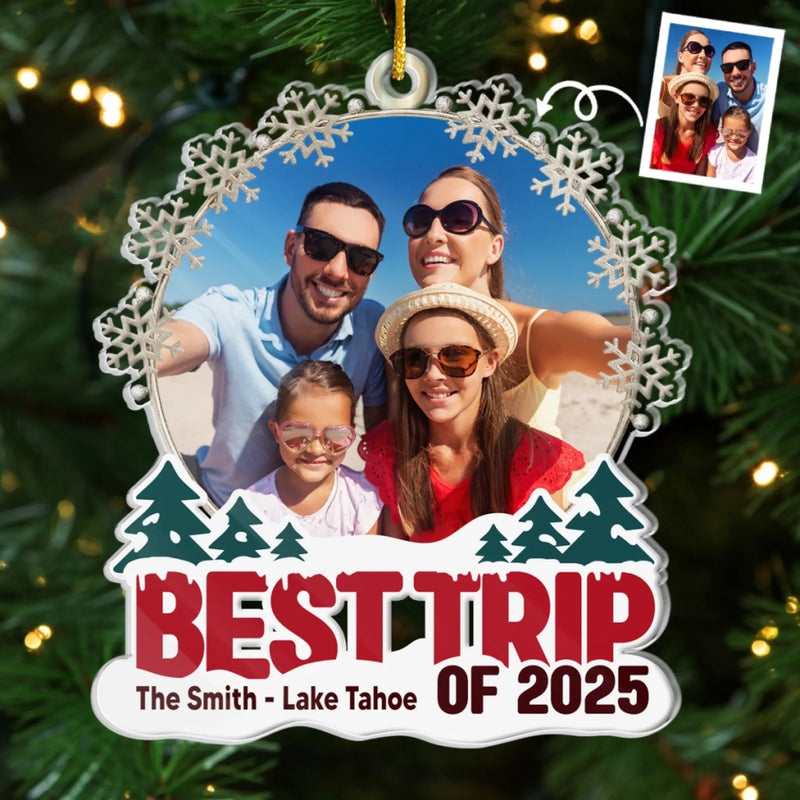 Custom Photo Acrylic Ornament - Personalized Christmas Birthday Gifts For Mom, Dad, Kids - Our Winter Wonderland Of Love