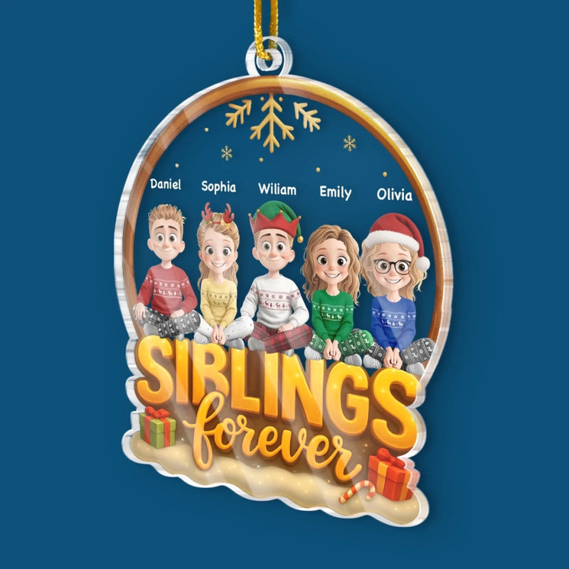 Custom Acrylic Ornament - Personalized Christmas Birthday Gifts For Brother, Sister - Siblings Forever United