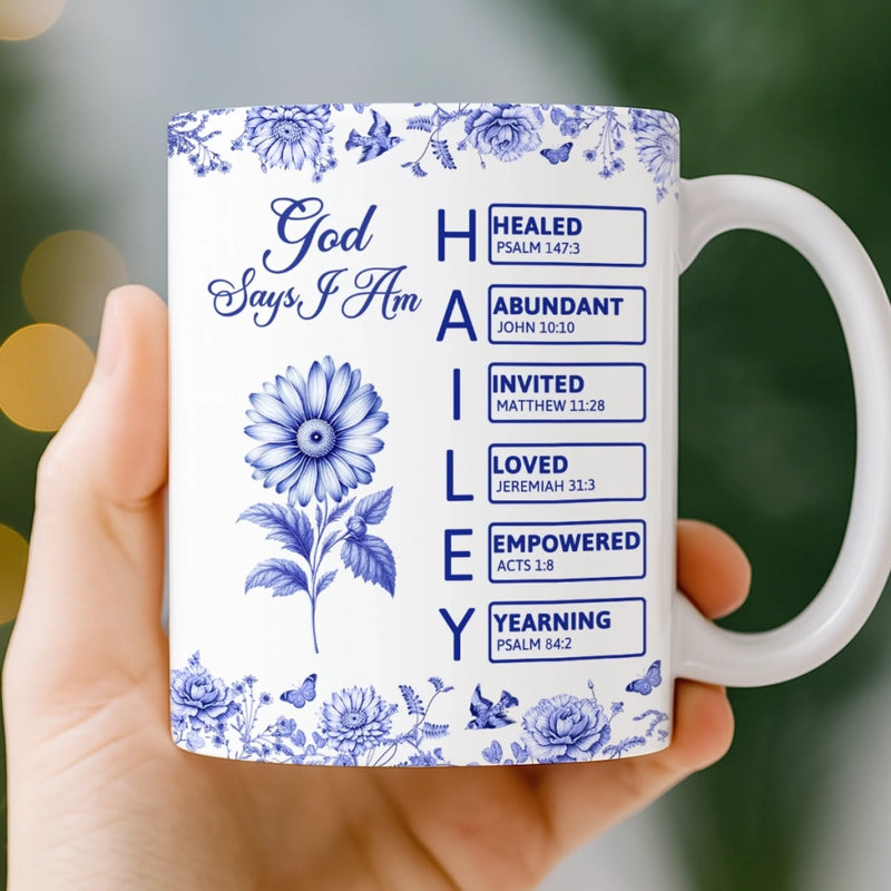 Custom Mug - Personalized Best Friend Birthday Gifts For Women, Besties, Sisters, BFF - God Says I Am Enough