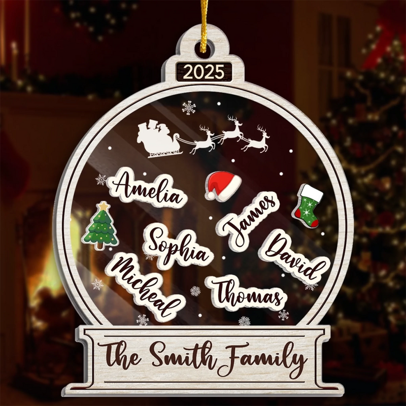 Custom 3 Layers Shaker Ornament - Personalized Christmas Birthday Gifts For Mom, Dad, Kids - From Our Hearts To Our Tree