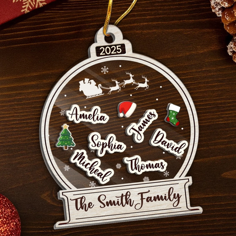 Custom 3 Layers Shaker Ornament - Personalized Christmas Birthday Gifts For Mom, Dad, Kids - From Our Hearts To Our Tree