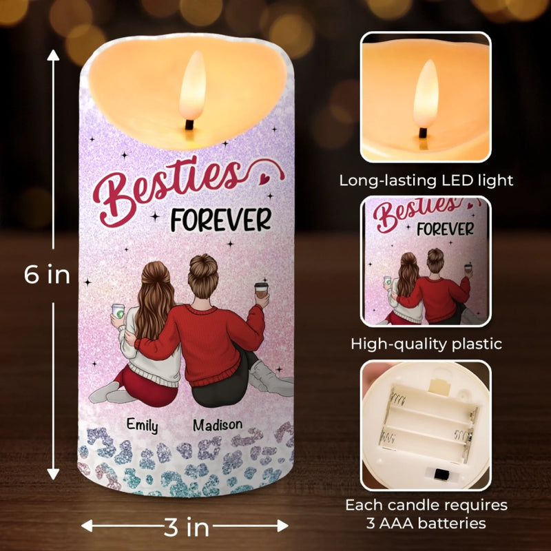 Custom LED Candle - Personalized Christmas Best Friend Birthday Gifts For Women, Besties, Sisters, BFF - You And Me, Always Us