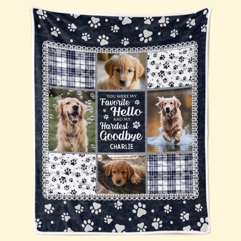 Custom Photo Blanket - Personalized Pet Christmas Memorial Sympathy Gifts For Dogs, Cats - Your Paw Prints Are Etched In My Heart
