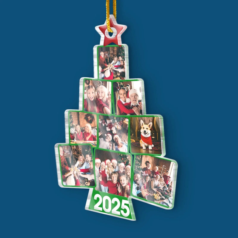 Custom Photo Acrylic Ornament - Personalized Christmas Birthday Gifts For Best Friends, Family, Coworker, Work Bestie, Husband And Wife, Dog Cat Lovers - Happiness Hung On The Tree