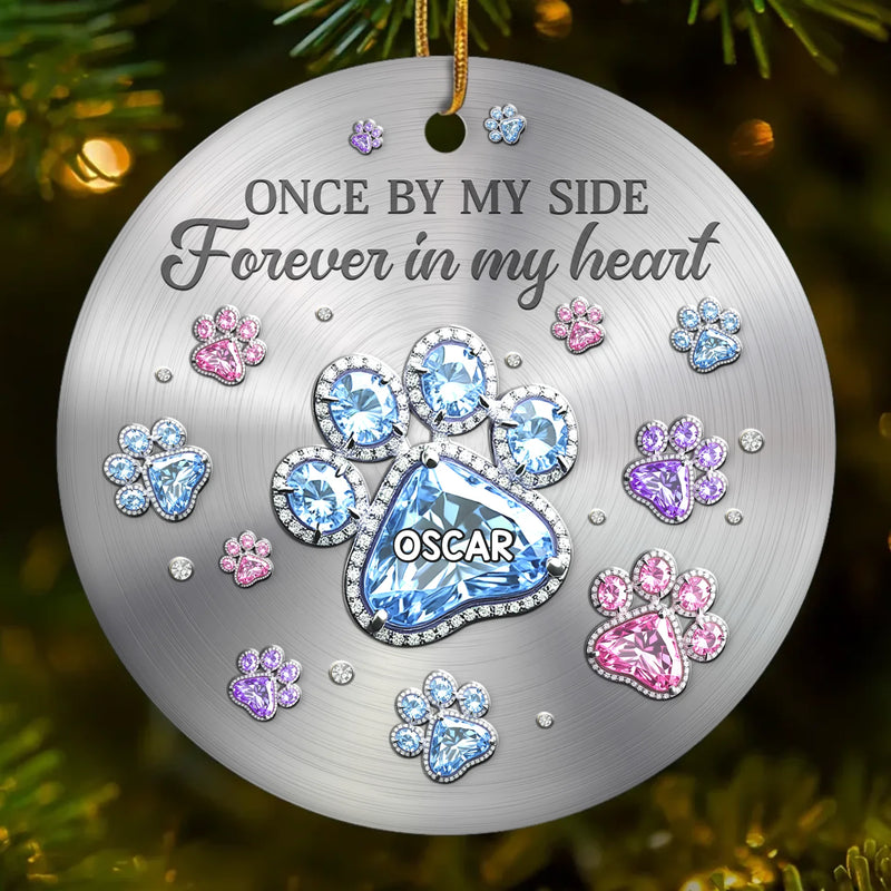 Custom Ceramic Ornament - Personalized Pet Christmas Memorial Sympathy Gifts For Dogs, Cats - Paws Of Love