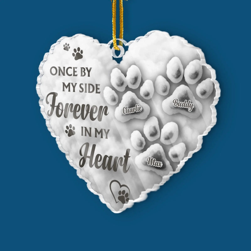 Custom Acrylic Ornament - Personalized Pet Christmas Memorial Sympathy Gifts For Dogs, Cats - Paws Forever Remembered