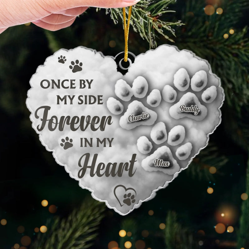 Custom Acrylic Ornament - Personalized Pet Christmas Memorial Sympathy Gifts For Dogs, Cats - Paws Forever Remembered