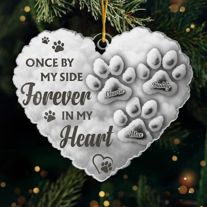 Custom Acrylic Ornament - Personalized Pet Christmas Memorial Sympathy Gifts For Dogs, Cats - Paws Forever Remembered