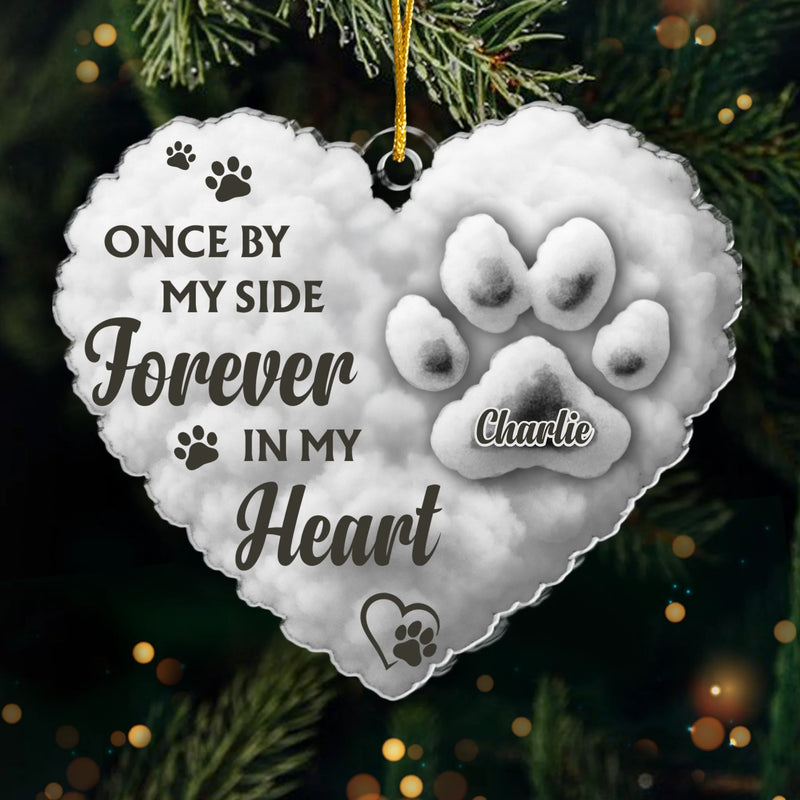Custom Acrylic Ornament - Personalized Pet Christmas Memorial Sympathy Gifts For Dogs, Cats - Paws Forever Remembered