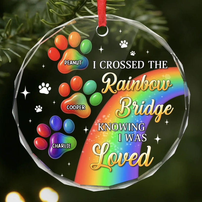 Custom Circle Glass Ornament - Personalized Pet Christmas Memorial Sympathy Gifts For Dogs, Cats - Furever Loved And Missed