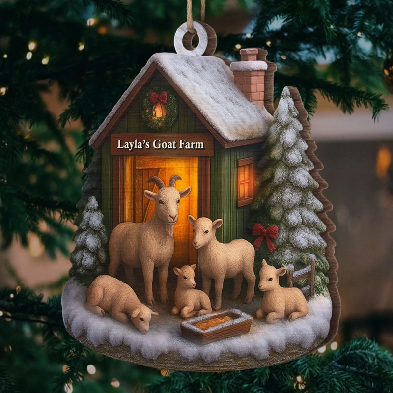 Custom Wood Ornament - Personalized Christmas Birthday Gifts For Women, Men - Stay Cozy, Stay Goaty