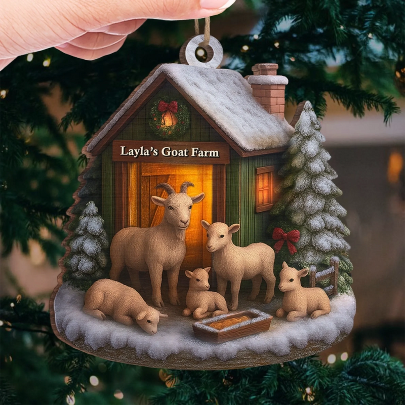 Custom Wood Ornament - Personalized Christmas Birthday Gifts For Women, Men - Stay Cozy, Stay Goaty