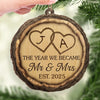 Custom Wood Ornament - Personalized Anniversary Christmas Wedding Gifts For Husband And Wife, Him And Her - Mr And Mrs Forevermore