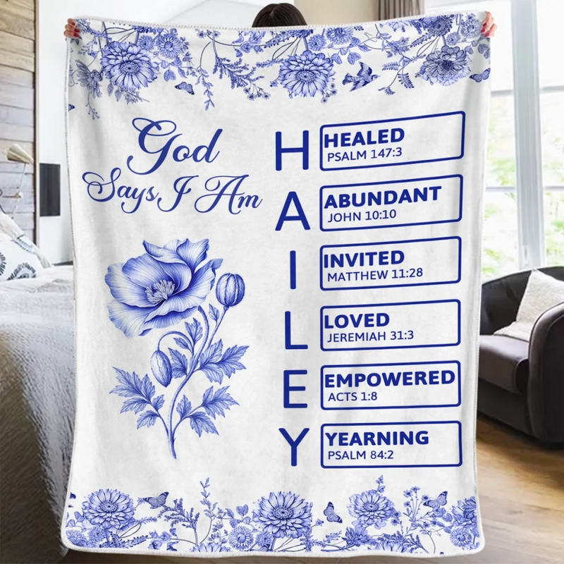 Custom Blanket - Personalized Best Friend Birthday Gifts For Women, Besties, Sisters, BFF, Family, Yourself - God Says You Are