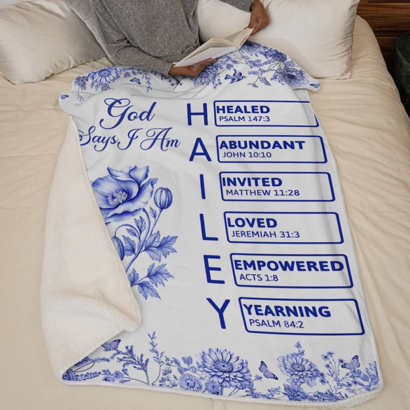 Custom Blanket - Personalized Best Friend Birthday Gifts For Women, Besties, Sisters, BFF, Family, Yourself - God Says You Are