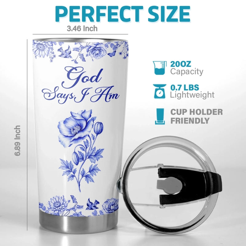 Custom Tumbler - Personalized Best Friend Birthday Gifts For Women, Besties, Sisters, BFF, Family, Yourself - God Says I Am
