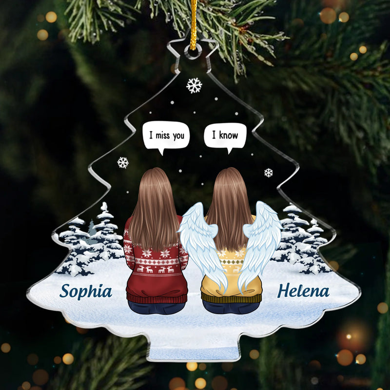 Custom Acrylic Ornament - Personalized Christmas Memorial Sympathy Gifts For Loss Of Mom, Dad - Loved Beyond Words, Missed Beyond Measure