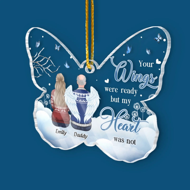 Custom Acrylic Ornament - Personalized Christmas Memorial Sympathy Gifts For Loss Of Mom, Dad - Never Apart
