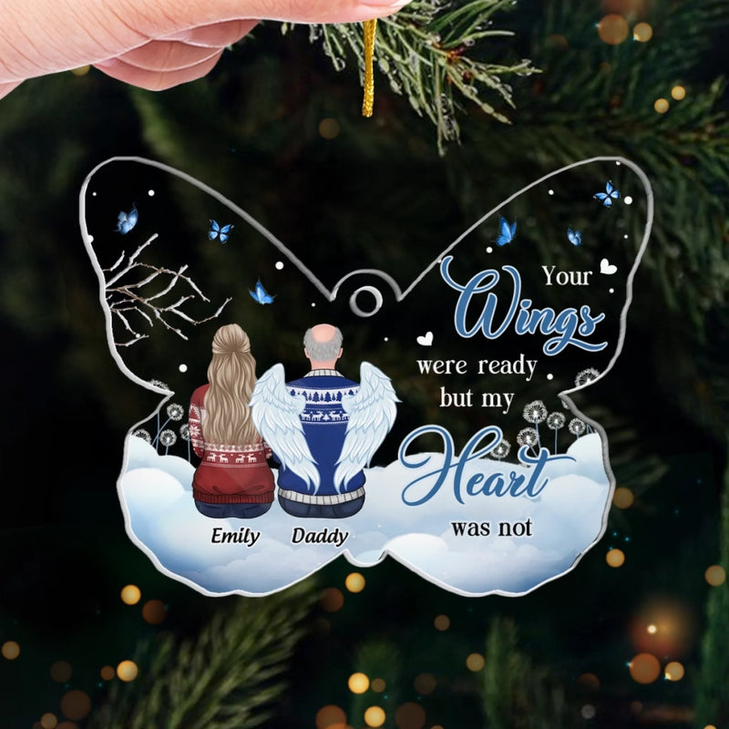 Custom Acrylic Ornament - Personalized Christmas Memorial Sympathy Gifts For Loss Of Mom, Dad - Never Apart