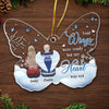 Custom Acrylic Ornament - Personalized Christmas Memorial Sympathy Gifts For Loss Of Mom, Dad - Never Apart