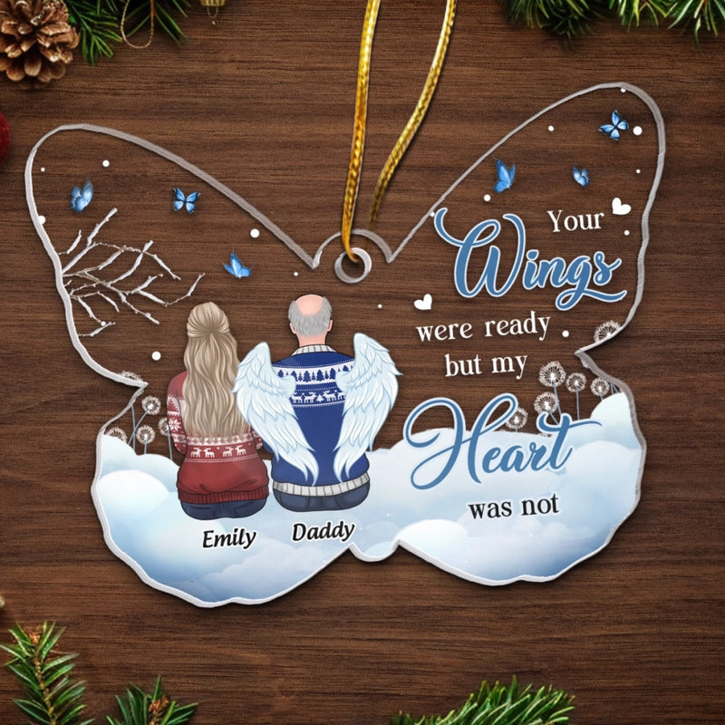 Custom Acrylic Ornament - Personalized Christmas Memorial Sympathy Gifts For Loss Of Mom, Dad - Never Apart