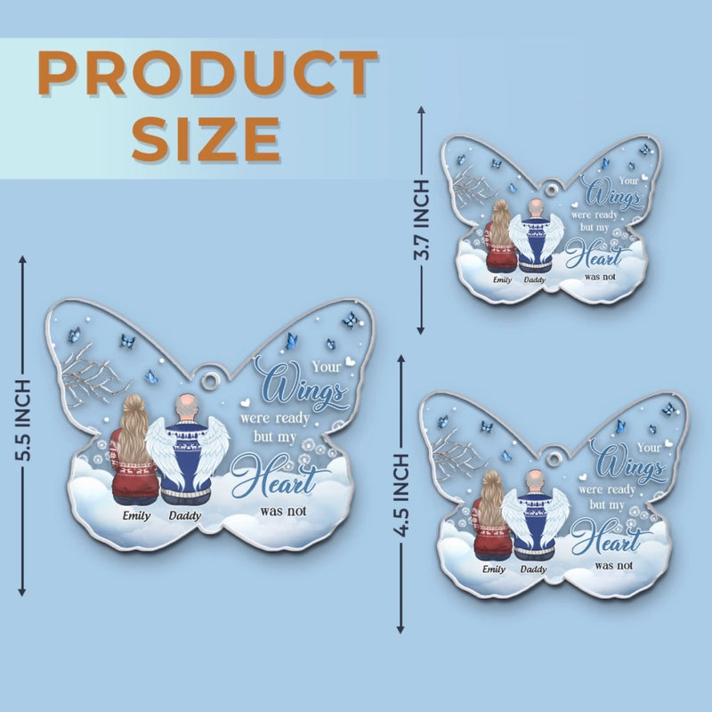 Custom Acrylic Ornament - Personalized Christmas Memorial Sympathy Gifts For Loss Of Mom, Dad - Never Apart