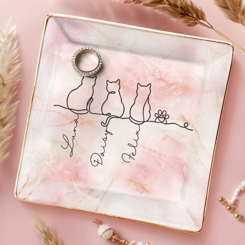 Custom Full-Print Jewelry Dish - Personalized Pet Memorial Sympathy Gifts For Cats - The Art Of Cats, The Heart Of Home