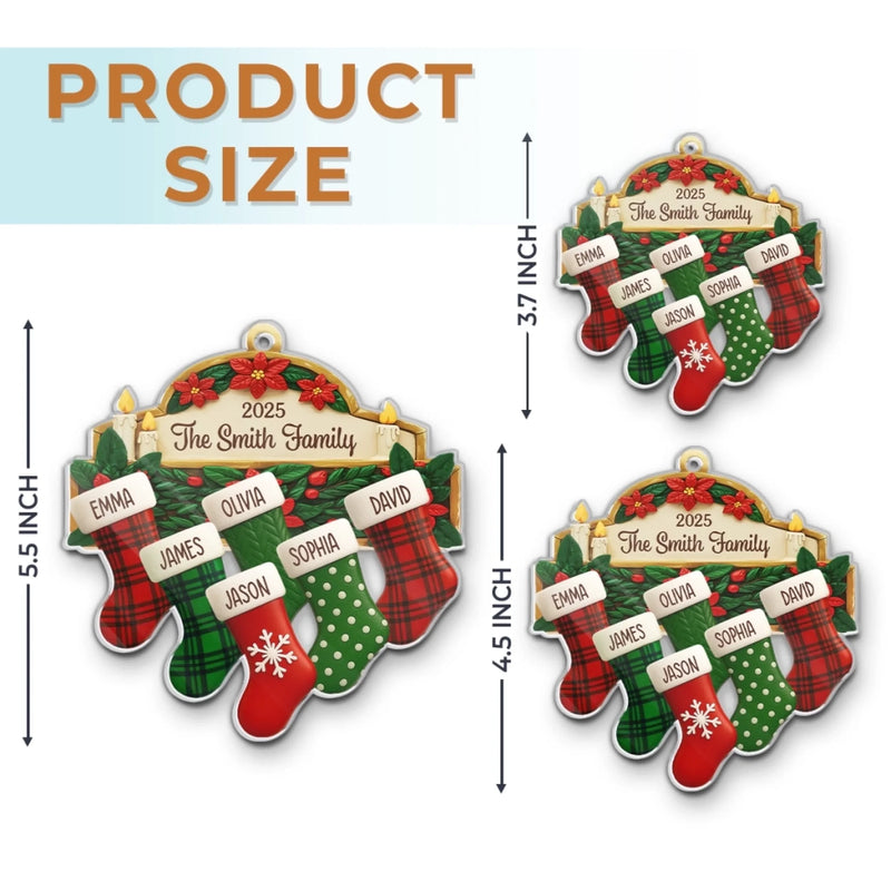Custom Acrylic Ornament - Personalized Christmas Birthday Gifts For Mom, Dad, Kids - Hung Together, Loved Forever