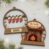 Custom Double Layer Wooden Ornament - Personalized Christmas Birthday Gifts For Mom, Dad, Kids - Love Wrapped In Stockings