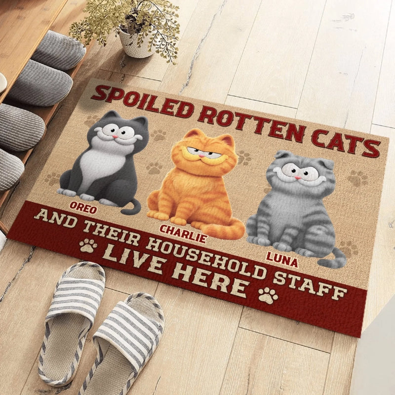 Custom Home Decor Decorative Mat - Personalized  Birthday Gifts For Cat Lovers, Cat Mom And Dad - Welcome To The Cat Kingdom