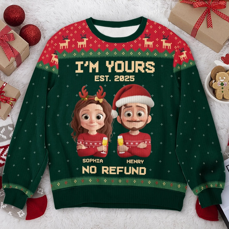 Custom Unisex Ugly Sweatshirt - Personalized Anniversary Christmas Wedding Gifts For Husband And Wife, Him And Her - Forever Festive, Forever Us