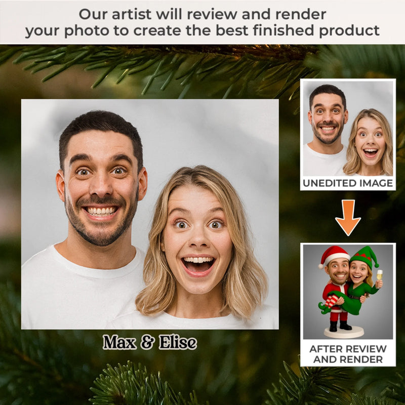 Custom Photo Acrylic Ornament - Personalized Anniversary Christmas Wedding Gifts For Husband And Wife, Him And Her - Jingle Until We Tingle