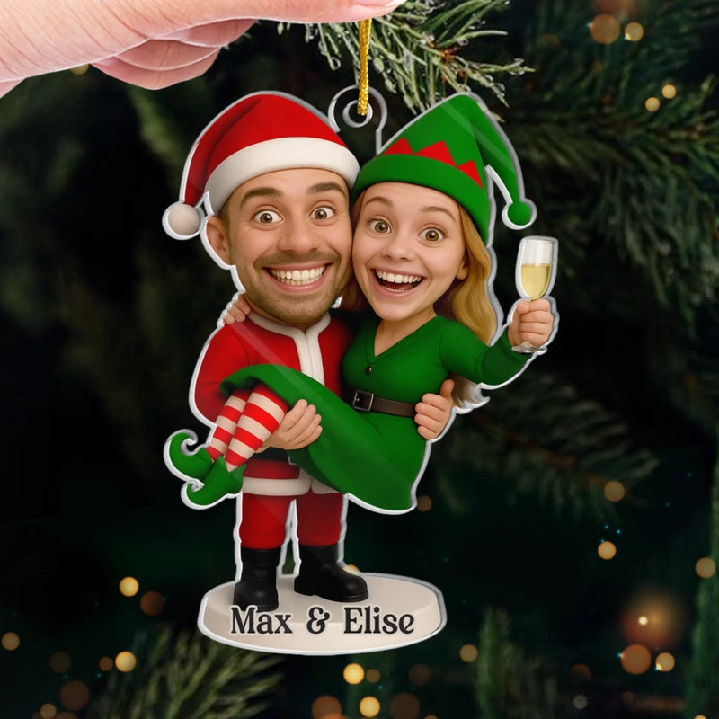 Custom Photo Acrylic Ornament - Personalized Anniversary Christmas Wedding Gifts For Husband And Wife, Him And Her - Jingle Until We Tingle