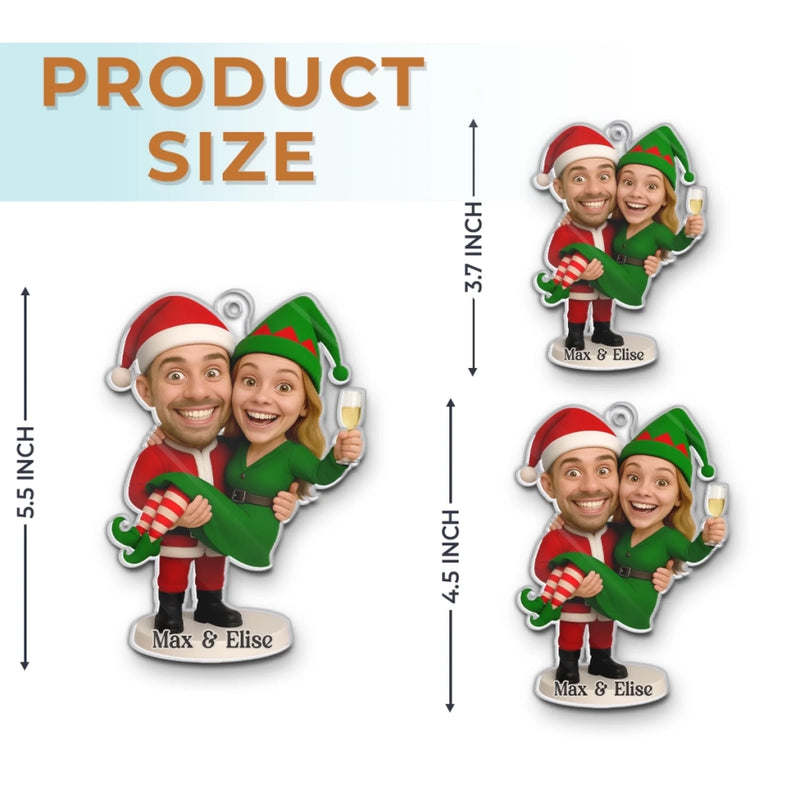 Custom Photo Acrylic Ornament - Personalized Anniversary Christmas Wedding Gifts For Husband And Wife, Him And Her - Jingle Until We Tingle