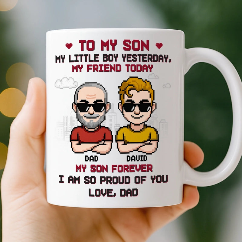 Custom Mug - Personalized Birthday Gifts For Dad, Son - Like Father Like Son