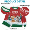 Custom Unisex Ugly Sweatshirt - Personalized  Christmas Birthday Gifts For Cat Lovers, Cat Mom And Dad - Ho Ho Hold My Catnip