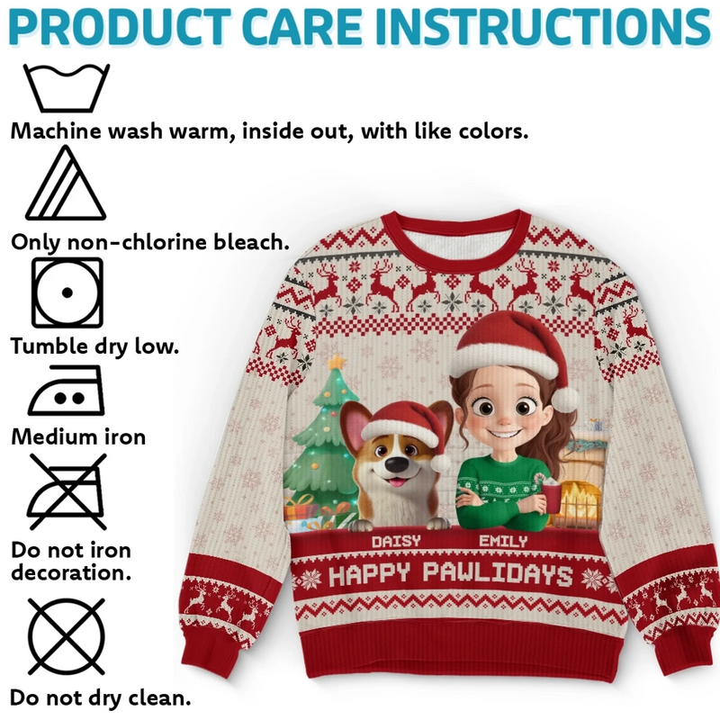 Custom Unisex Ugly Sweatshirt - Personalized  Christmas Birthday Gifts For Dog Lovers, Dog Dad And Mom - Santa Paws Is Coming To Town