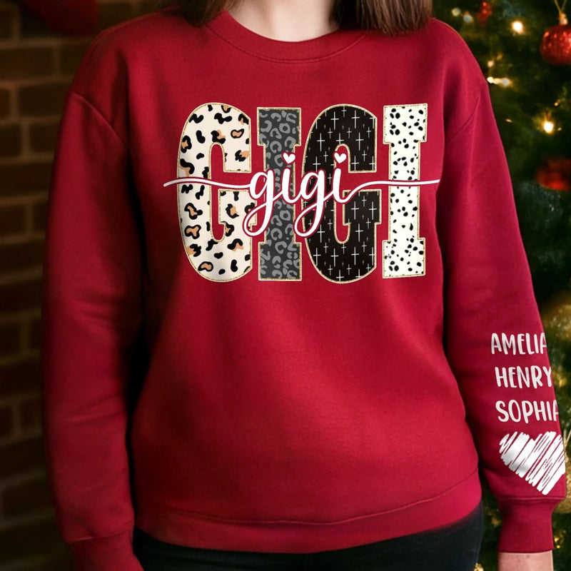Custom Unisex Sweatshirt, Hoodie With Design On Sleeve - Personalized Birthday Gifts For Mom, Grandma - Loved Beyond Words Loved Beyond Measure